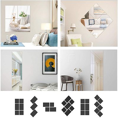 Acrylic Mirror Wall Stickers AJEW-GA0001-16-1