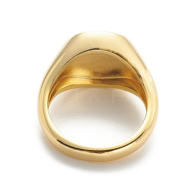 Brass Signet Ring for Women RJEW-E058-01G-08-1