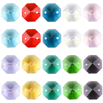 100Pcs 10 Colors Electroplate Glass Links Connectors EGLA-YW0005-58-1