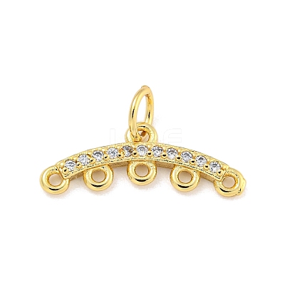 Brass Micro Pave Clear Cubic Zirconia Chandelier Component Links KK-NH0003-01G-1