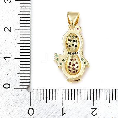 Christmas Brass Micro Pave Cubic Zirconia Pendants KK-B164-02G-03-1