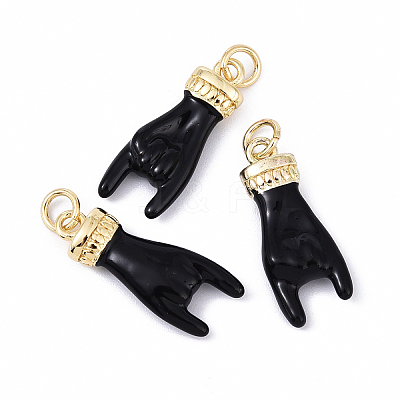 3Pcs Rack Plating Brass Enamel Pendants KK-YW0003-42B-1