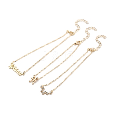 3Pcs Alloy Rhinestones Anklets LS-AJEW-S083-01G-04-1