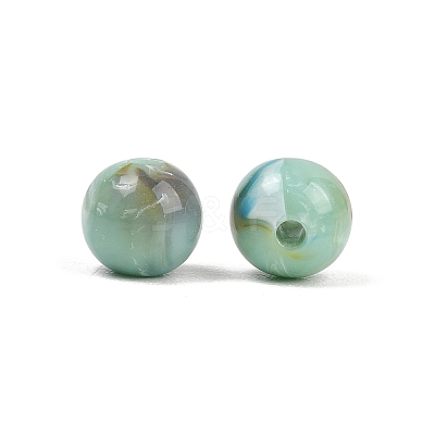 Two Tone Opaque Acrylic Imitation Gemstone Beads OACR-T033-05A-1