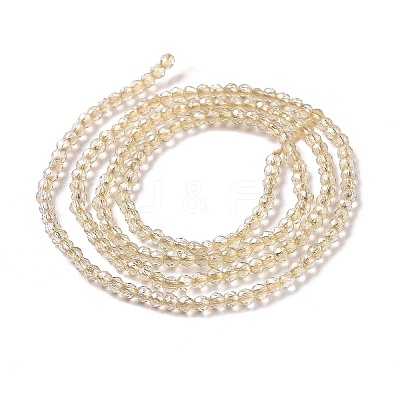 Transparent Electroplate Glass Beads Strands GLAA-H021-01A-PL02-1