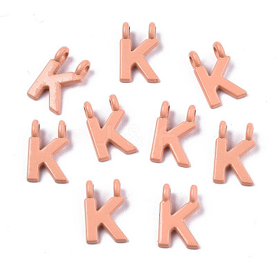 Spray Painted Alloy  2-Loop Link Pendants X-PALLOY-T075-48K-RS-1