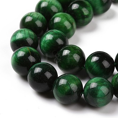 Natural Green Tiger Eye Beads Strands X-G-G099-10mm-6-1
