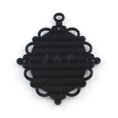 Electrophoresis Alloy Rhombus Big Pendant Cabochon Settings X-PALLOY-Q304-53-NR-1