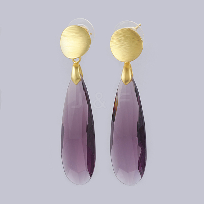 Brass Stud Earrings EJEW-O083-06G-1