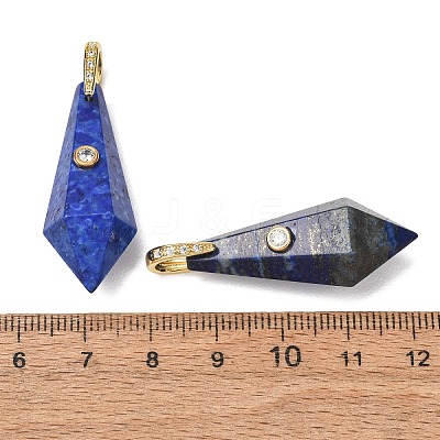 Dyed Natural Lapis Lazuli Beaded European Dangle Charms GG-CBA9389-03K-1