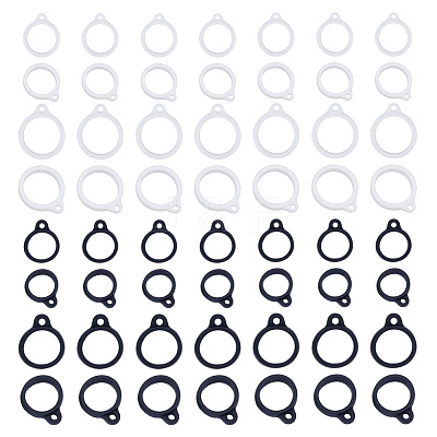60Pcs 4 Style Silicone Pendant SIL-CP0001-06-1