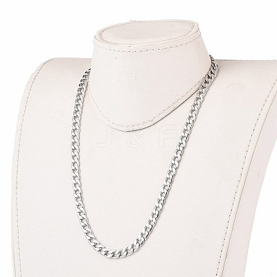 Non-Tarnish Men's 304 Stainless Steel Cuban Link Chain Necklaces NJEW-JN03170-01-1