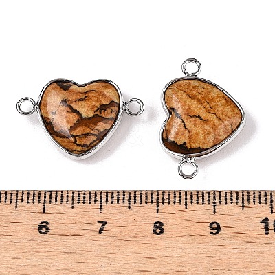 Natural Picasso Jasper Love Heart Pendants G-T138-205J-P-1