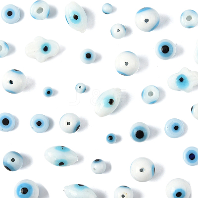 80Pcs 8 Styles Handmade Lampwork Evil Eye Beads LAMP-FS0001-38A-1