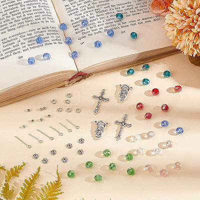 DIY Rosary Beaded Style Necklaces Bracelet Making Finding Kit DIY-AR0003-72-1