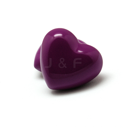 No Hole Spray Painted Brass Heart Chime Beads X-KK-M175-11-1