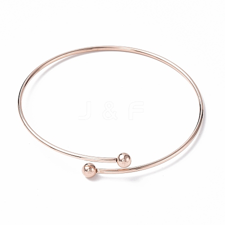 Ion Plating(IP) Adjustable 304 Stainless Steel Wire Cuff Bangle Making MAK-F286-02RG-1