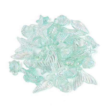 Ocean Theme Transparent Acrylic Beads TACR-T028-69-01B-1