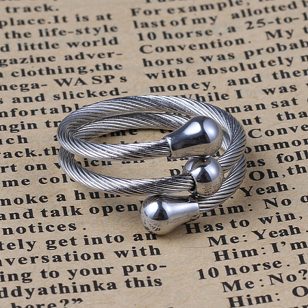 Non-Tarnish Wrap Style 304 Stainless Steel Rings LS-RJEW-L068-01C-1