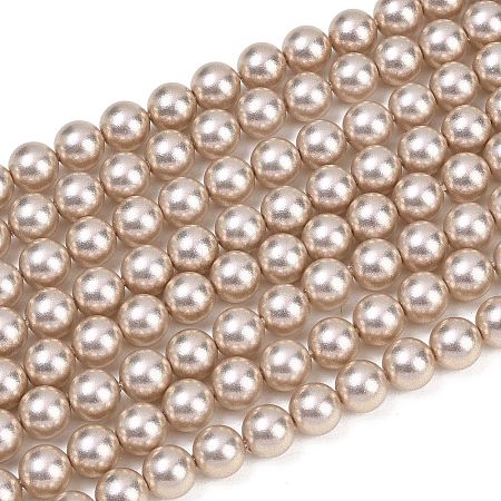 Frosted Glass Pearl Beads Strands GLAA-A044-08A-12-1