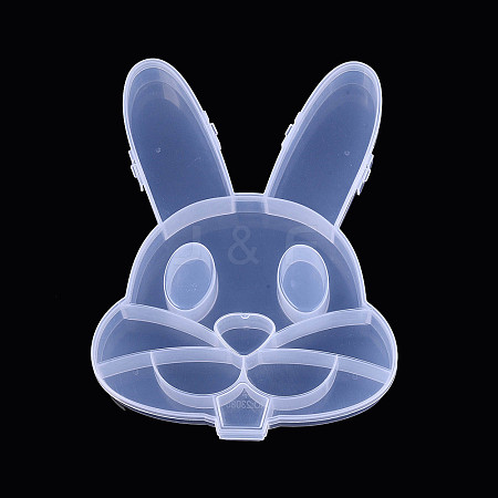 Easter Rabbit 13 Grids Plastic Bead Storage Containers with Hinged Lid CON-T001-04-1