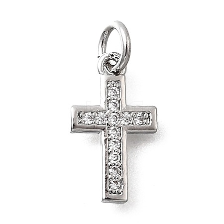 Brass Micro Pave Cubic Zirconia Charms KK-P336-43P-1