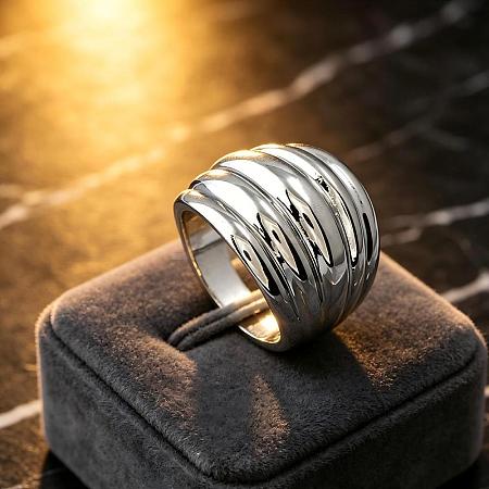 Multi Layered Zinc Alloy Finger Rings for Women IA4421-2-1