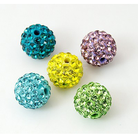 Polymer Clay Rhinestone Beads RB-H284-6MM-Half-M-1