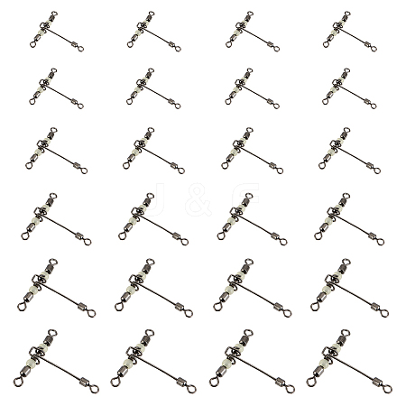 30Pcs 6 Style 201 Stainless Steel 3 Way Swivels Fishing Cross Line FIND-FH0004-45-1