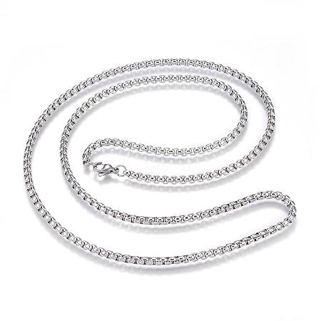 304 Stainless Steel Box Chain Necklaces NJEW-G271-12P-1