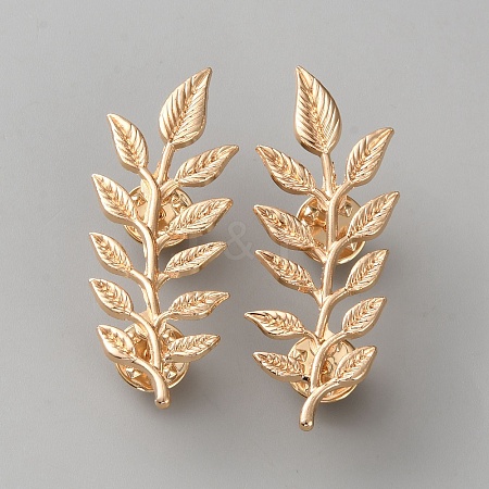 Leaf Alloy Lapel Pin Backs for Backpack Clothes JEWB-WH0010-107G-1