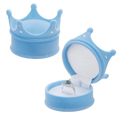 2Pcs Velvet Rings Gift Storage Boxes AJEW-GO0002-24B-02-1