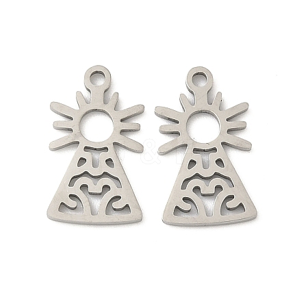 201 Stainless Steel Laser Cut Pendants STAS-P428-10P-02-1