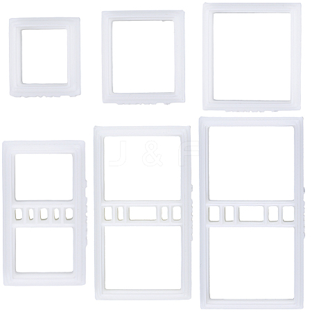 6Pcs Plastic Clay Pressed Molds DIY-SC0031-27-1