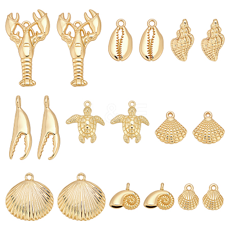 18Pcs 9 Styles Alloy Pendants TIBEP-ME0001-08-1
