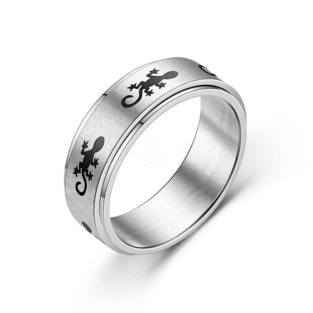 Rotating Titanium Steel Anxiety Relief Ring for Women Men PW-WG4928D-18-1