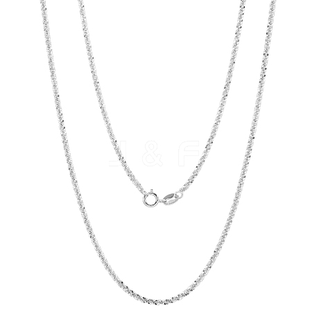 925 Sterling Silver Thin Dainty Link Chain Necklace for Women Men JN1096A-03-1