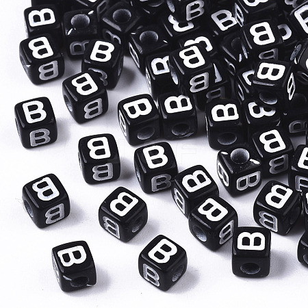 Opaque Acrylic Beads SACR-N002-01B-1