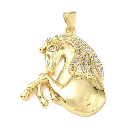 Brass Micro Pave Clear Cubic Zirconia Pendants KK-A303-05K-G-1