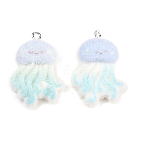 Flocking Opaque Resin Pendants RESI-P053-03D-P-1