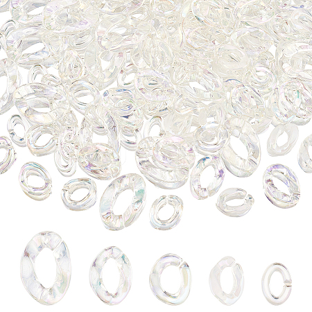 DICOSMETIC 150Pcs 5 Style Transparent Acrylic Linking Rings OACR-DC0001-01-1