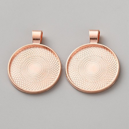 Zinc Alloy Pendant Cabochon Settings FIND-WH0365-028RG-1