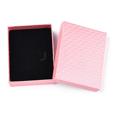 Rhombus Textured Cardboard Jewelry Boxes CBOX-T006-01K-1
