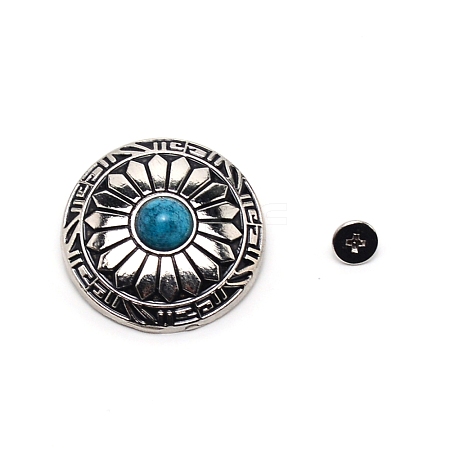 1-Hole Alloy & Turquoise Decorative Rivets PALLOY-WH0092-11A-P-1