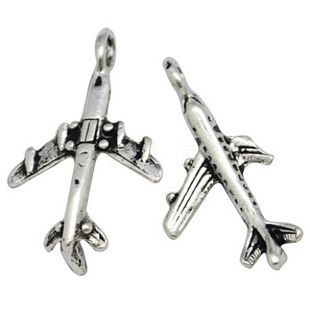 Tibetan Style Alloy Airliner Pendants X-TIBEB-A101638-AS-FF-1