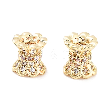 Brass Micro Pave Clear Cubic Zirconia Beads KK-P271-39A-04-1