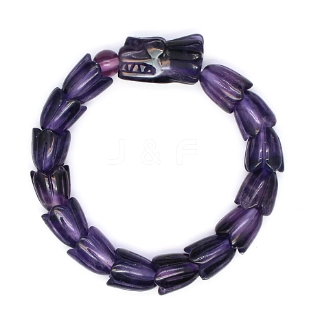 Natural Fluorite Beads Stretch Bracelets for Men PW-WG4D073-08-1