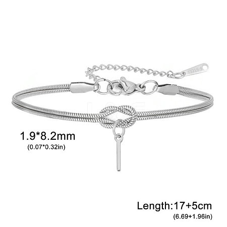 304 Stainless Steel Initial Charm Bracelets FS-WGD8E41-23-1