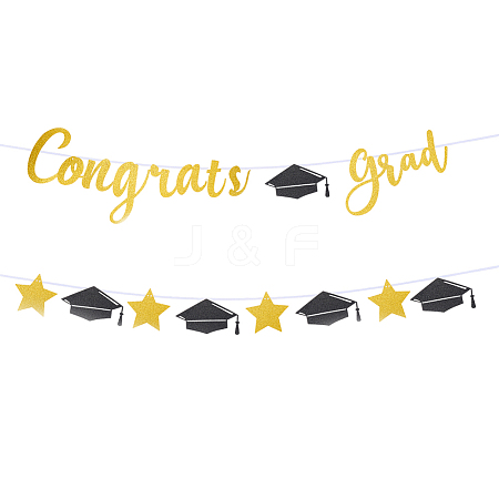 Paper Word Congratsgrad Banners Flag DIY-WH20002-184-1