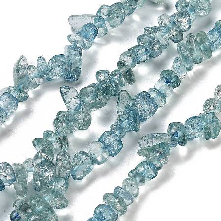 Transparent Crackle Glass Beads Strands GLAA-U004-01F-1